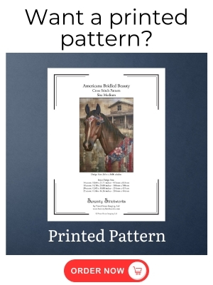 Americana Bridled Beauty Cross Stitch Pattern - Printed Pattern