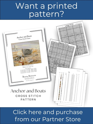 Anchors and Boats Cross Stitch Pattern &ndash; Eric Ravilious - Printed