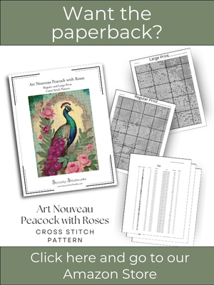 Art Nouveau Peacock with Roses Cross Stitch Pattern