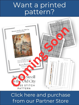 Autumn Stroll in the Old City Cross Stitch Pattern