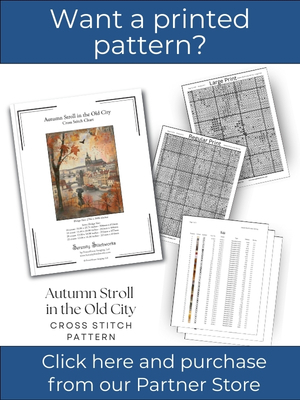Autumn Stroll in the Old City Cross Stitch Pattern