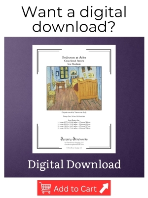 Bedroom at Arles Cross Stitch Pattern - Vincent van Gogh - Digital Download