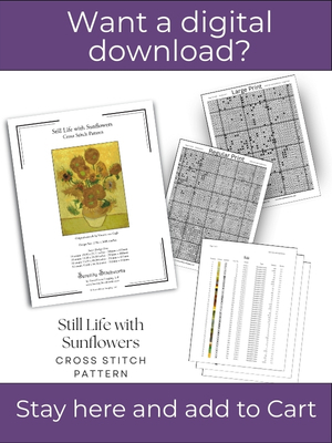 Still Life with Sunflowers Cross Stitch Pattern – Vincent van Gogh