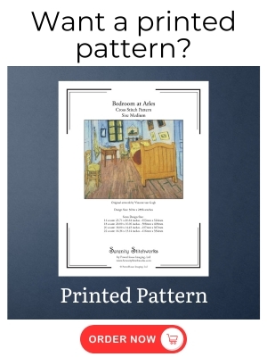 Bedroom at Arles Cross Stitch Pattern - Vincent van Gogh - Printed Pattern