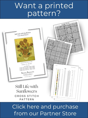 Still Life with Sunflowers Cross Stitch Pattern – Vincent van Gogh
