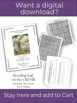 Bending Sail on the Old Mill Cross Stitch Pattern &ndash; Childe Hassam