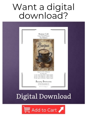 Bonjour Café Cross Stitch Pattern