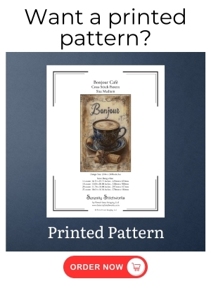Bonjour Café Cross Stitch Pattern
