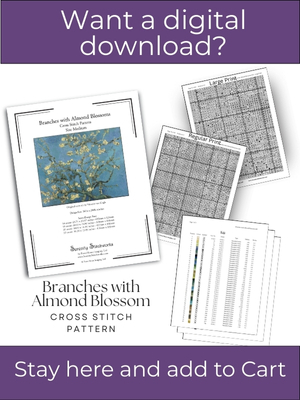 Branches with Almond Blossom Cross Stitch pattern - Vincent van Gogh
