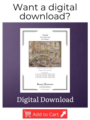 Canal Cross Stitch Pattern - Maurice Prendergast - Digital Download
