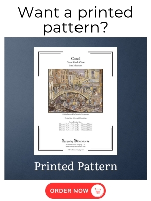 Canal Cross Stitch Pattern - Maurice Prendergast - Printed Pattern