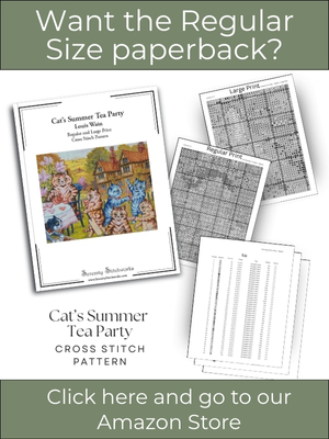Cat’s Summer Tea Party Stitch Pattern – Louis Wain