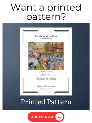 Cat’s Summer Tea Party Stitch Pattern – Louis Wain