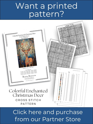 Colorful Enchanted Christmas Deer Cross Stitch Pattern