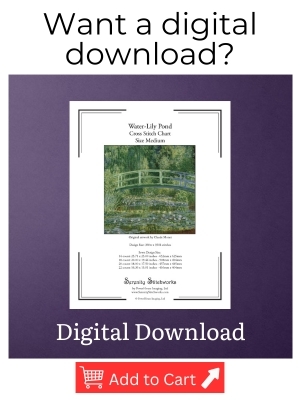 Water-Lily Pond Cross Stitch Pattern – Claude Monet - Digital Download