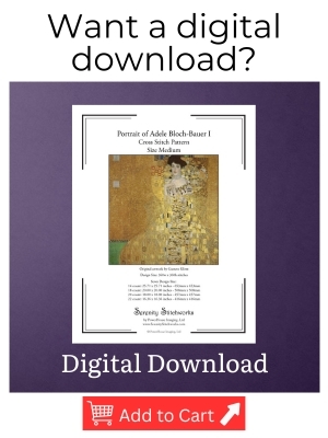 Portrait of Adele Bloch-Bauer I Cross Stitch Pattern - Digital Download