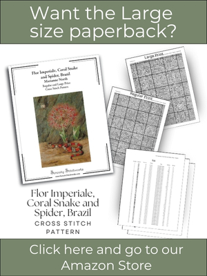 Flor Imperiale, Coral Snake and Spider, Brazil Cross Stitch Pattern &ndash; Marianne North
