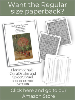 Flor Imperiale, Coral Snake and Spider, Brazil Cross Stitch Pattern &ndash; Marianne North