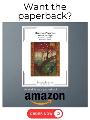 Flowering Plum Tree Cross Stitch Pattern - Vincent van Gogh - Amazon Book
