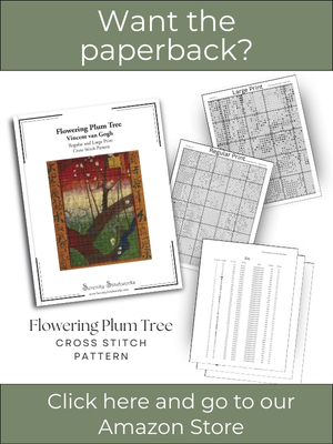 Flowering Plum Tree Cross Stitch Pattern - Vincent van Gogh