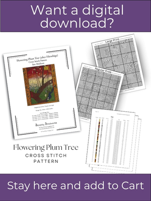 Flowering Plum Tree Cross Stitch Pattern - Vincent van Gogh