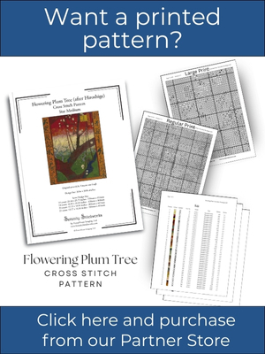 Flowering Plum Tree Cross Stitch Pattern - Vincent van Gogh