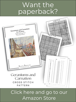 Geraniums and Carnations Cross Stitch Pattern &ndash; Eric Ravilious
