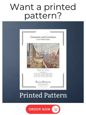 Geraniums and Carnations Cross Stitch Pattern – Eric Ravilious