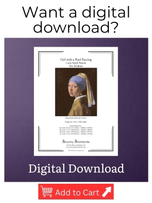 Girl with a Pearl Earring Cross Stitch Pattern - Digital Downlaod