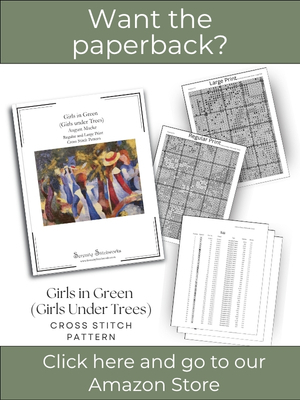 Girls in Green (Girls Under Trees) Cross Stitch Pattern - August Macke