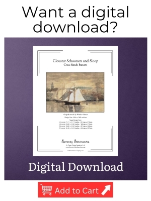 Gloucester Schooners and Sloop Cross Stitch Pattern - Winslow Homer - Digital Download