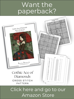 Gothic Ace of Diamonds Cross Stitch Pattern