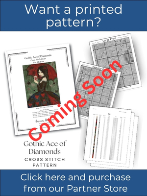 Gothic Ace of Diamonds Cross Stitch Pattern