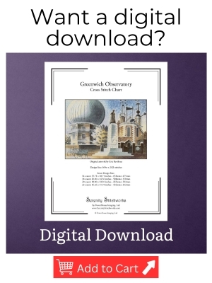 Greenwich Observatory Cross Stitch Pattern - Eric Ravilious