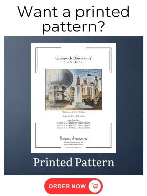 Greenwich Observatory Cross Stitch Pattern - Eric Ravilious
