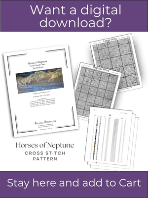 Horses of Neptune Cross Stitch Pattern &ndash; Walter Crane