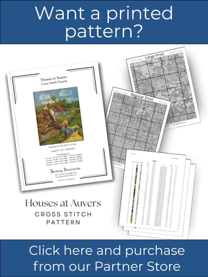 Houses at Auvers Cross Stitch Pattern - Vincent van Gogh