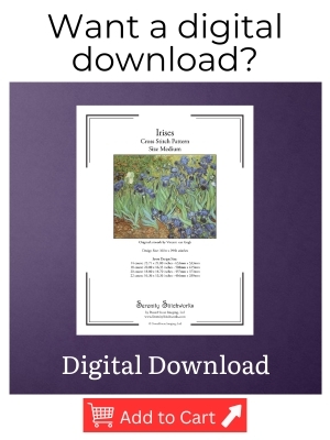 Irises Cross Stitch Pattern, Vincent van Gogh - Digital Download