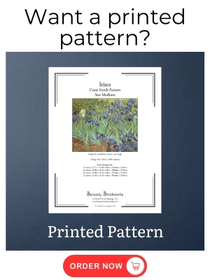 Irises Cross Stitch Pattern, Vincent van Gogh - Printed Pattern