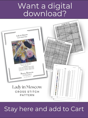 Lady of Moscow Cross Stitch Pattern &ndash; Wassily Kandinsky