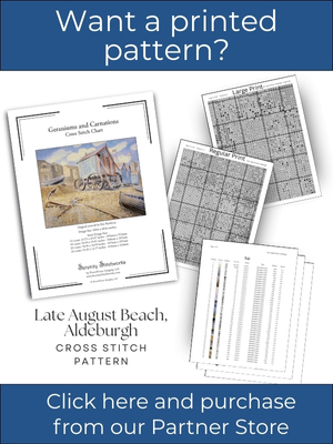Late August Beach, Aldeburgh Cross Stitch Pattern – Eric Ravilious