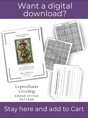 Leprechaun Greeting Cross Stitch Pattern