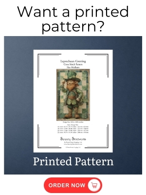 Leprechaun Greeting Cross Stitch Pattern - Printed Pattern