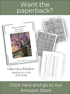 Lilacs in a Window Cross Stitch Pattern – Mary Cassatt