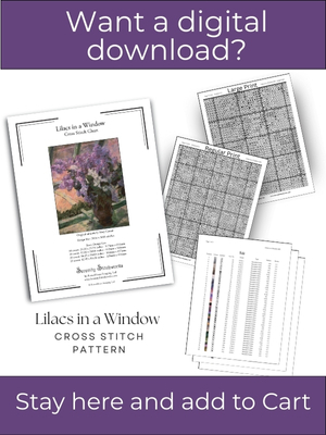 Lilacs in a Window Cross Stitch Pattern – Mary Cassatt