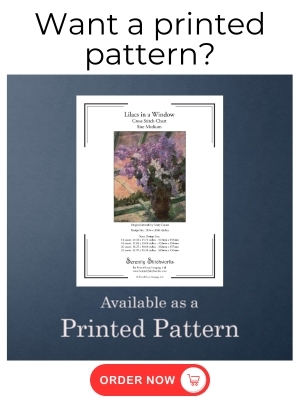 Lilacs in a Window Cross Stitch Pattern - Mary Cassatt - Printed Pattern