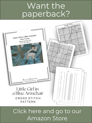 Little Girl in a Blue Armchair Cross Stitch Pattern - Mary Cassatt