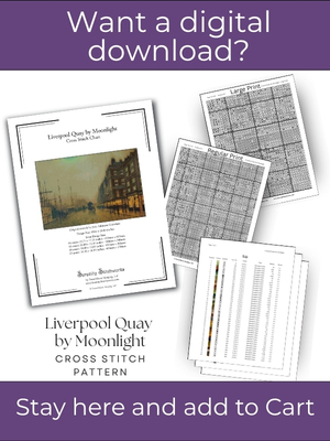 Liverpool Quay by Moonlight Cross Stitch Pattern &ndash; John Atkinson Grimshaw