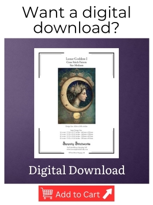 Lunar Goddess I Cross Stitch Pattern - Digital Download