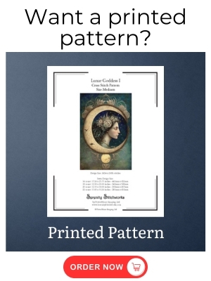 Lunar Goddess I Cross Stitch Pattern - Printed Pattern